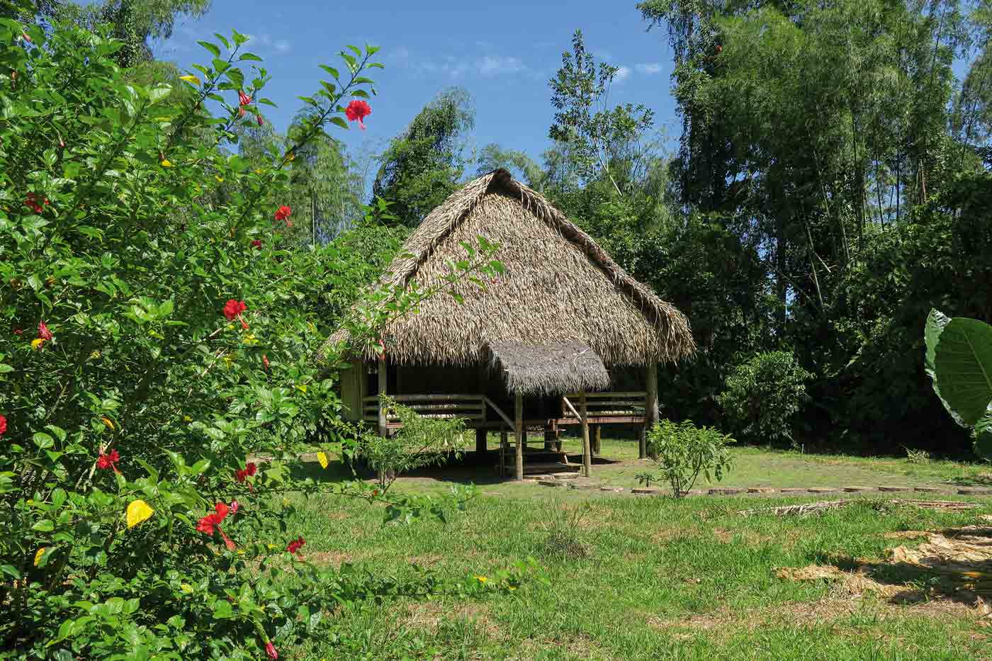 Bungalow der Aramacao Amazonas Urwald-Lodge