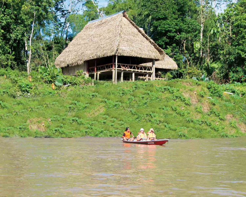 Restaurant der Aramacao Amazonas Urwald-Lodge, Ecuador