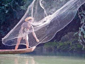 Fischerboot in Laos