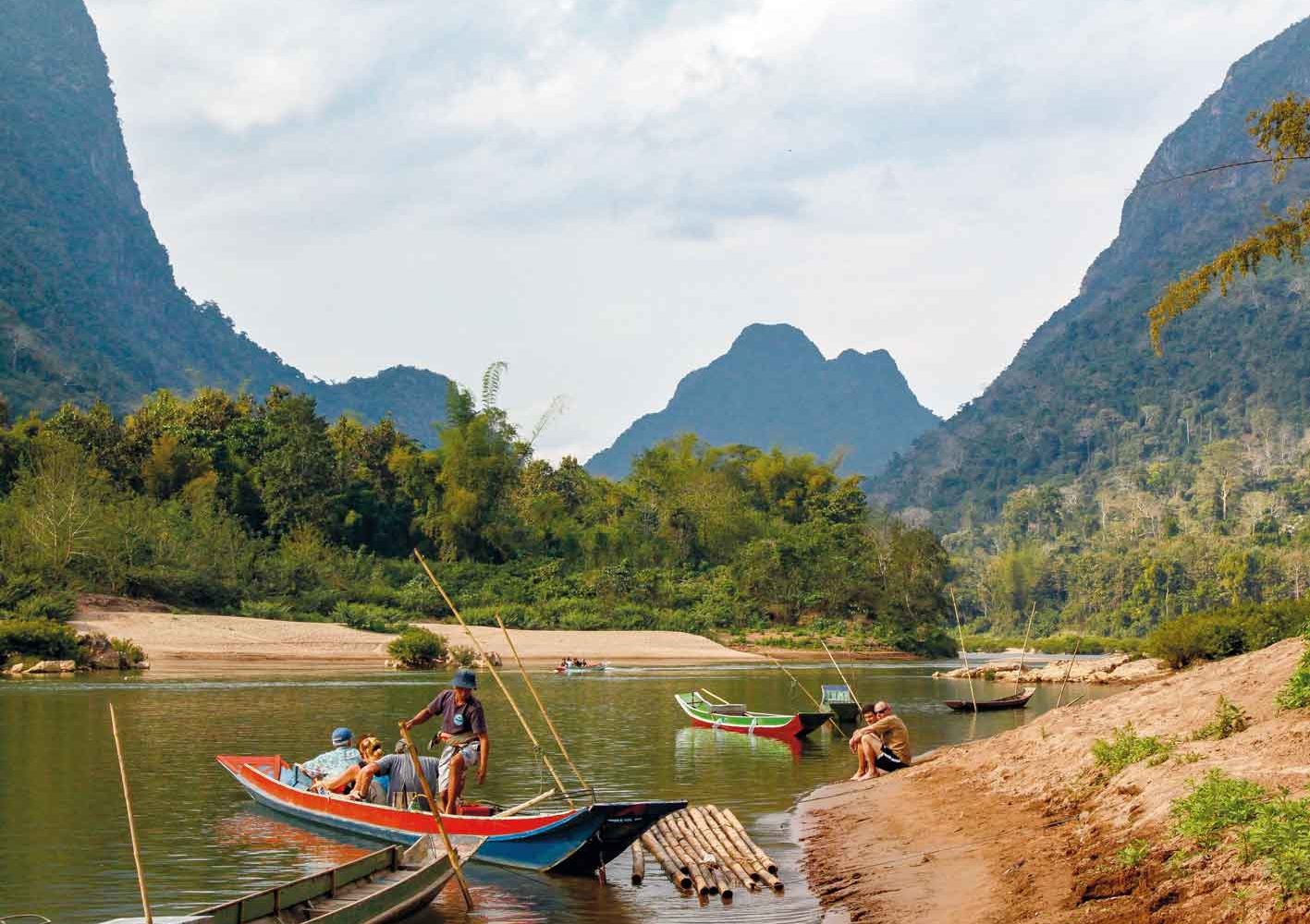 Mekong: oberhalb der Wasserfälle in Süd-Laos
